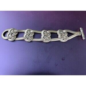 Gold Tone Braided Knots Bracelet  8”